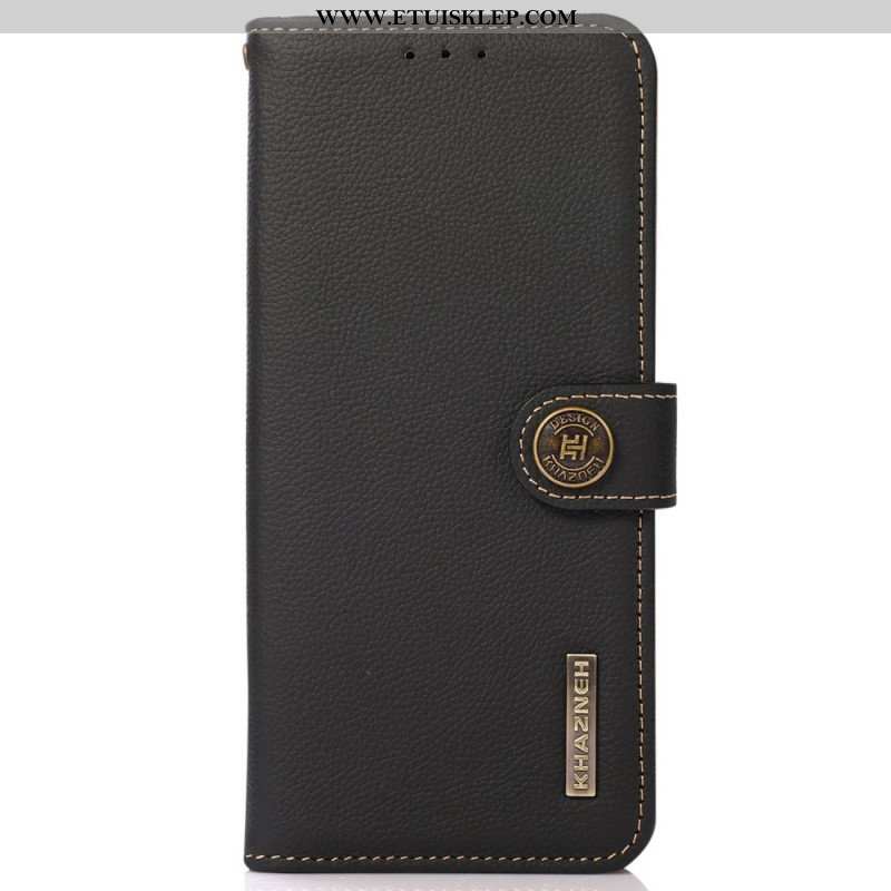 Etui Folio do Samsung Galaxy S23 Ultra 5G Prawdziwa Skóra Khazneh Rfid